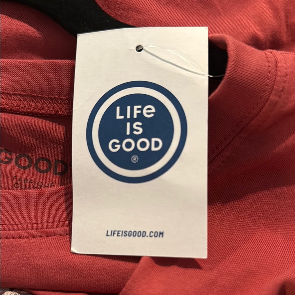 Men’s NWT pinkish orange Life Is Good Happy Hour Graphic Tee. Size XL - Picture 5 of 5